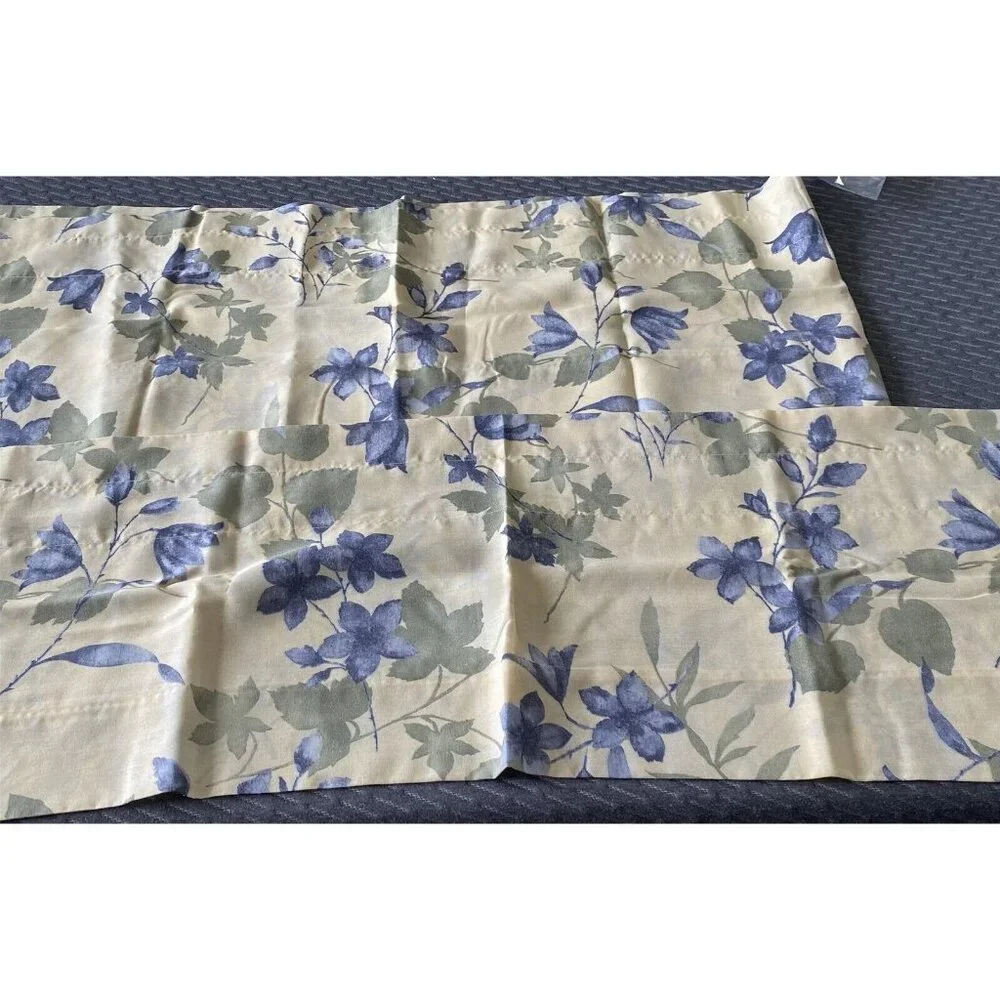 Dan River Vintage Window Valance Set of 2 Yellow Blue floral green 84 x 16